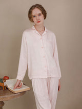 Kafiloe Solid Color Long Sleeve Pajama Set