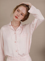 Kafiloe Solid Color Long Sleeve Pajama Set