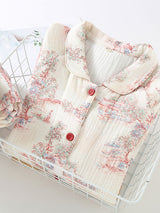 Vintage Painting Cotton Pajama Set