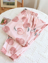 Cute Cartoon Fruit Print Cotton Pajama Pants