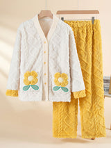 Flannel Floral Pajama Set