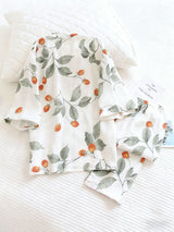 2Pcs Cherry Tomato Kimono Pajama Set