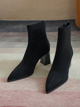 Simple Solid Color Ankle Boots