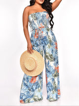 Strapless High Waist Printed Jumpsuit