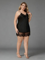 Kafiloe Plus Size Lace Trim Nightgown