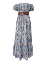 Off Shoulder Belt Maxi Bohemian Dress