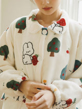 Christmas Rabbits & Trees Printed Flannel Pajamas