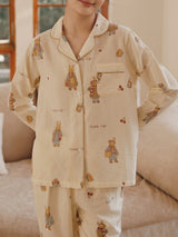 Cotton Cute Print Long Sleeve Pajama Set