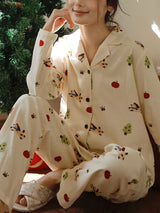 Apples & Dogs Printed Long Sleeve Pajamas