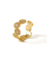 Adjustable Gold Plated Flower Ring
