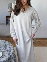 Knit Collar Midi Dress