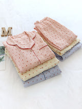 Cherry Printed Long Sleeve Cotton Pajamas