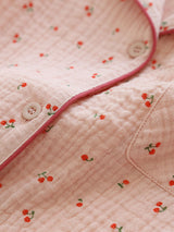 Cherry Printed Long Sleeve Cotton Pajamas