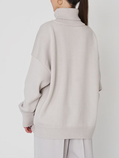 Turtleneck Basic Solid Color Sweater