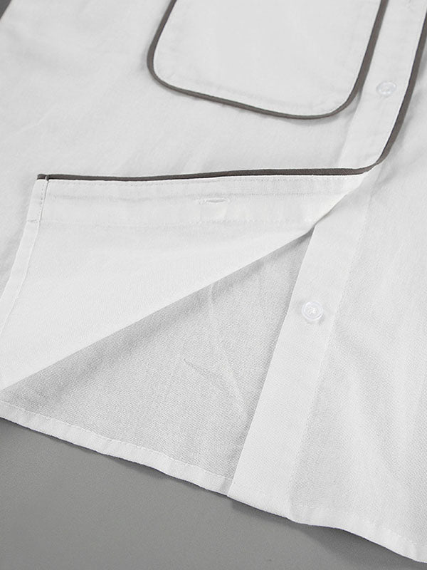 Lined Long Sleeve Shirt Shorts Set