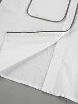 Lined Long Sleeve Shirt Shorts Set