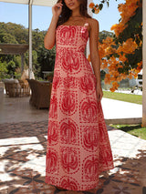 Palm Printed Halterneck Maxi Dress