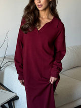 Knit Collar Midi Dress