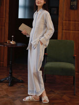 Stripe Long Sleeve Cotton Lounge Set