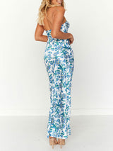 Printed Knotted Tube Maxi Dress