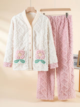 Flannel Floral Pajama Set