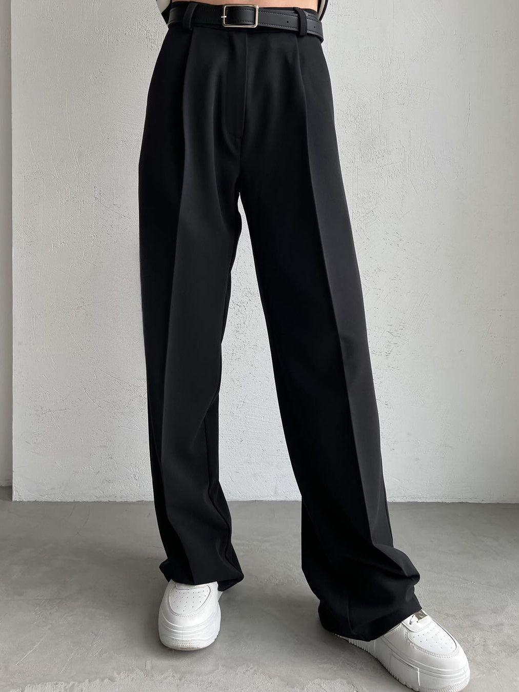 Solid Color Straight Leg Long Pants