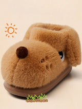 Cute Dog Home Plush Cotton Shoes