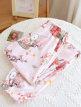 Cute Cartoon Fruit Print Cotton Pajama Pants