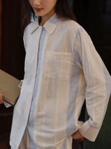 Stripe Long Sleeve Cotton Lounge Set