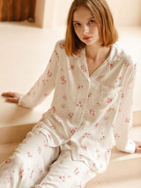 Kafiloe Peach Blossom Cluster Print Pajama Set