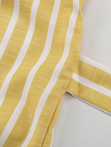 Stripe Printed Tie Long Pants Set