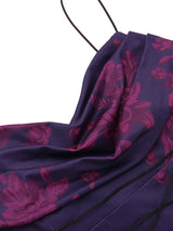 Cowl Neck Flower Camisole Midi Dress