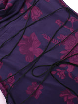 Cowl Neck Flower Camisole Midi Dress
