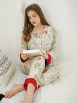 Kafiloe Green Meadow Print Pajama Set