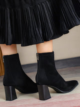 Simple Solid Color Ankle Boots