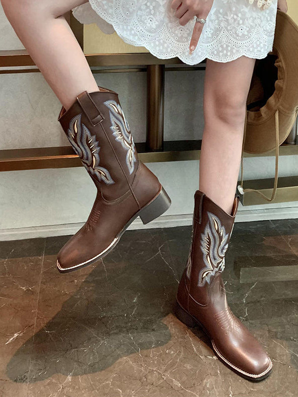 Embroidered Western Cowboy Boots