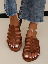 Solid Color Flat Roman Sandals