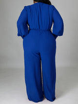 V Neck Solid Color Tie Up Jumpsuits