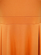 Solid Color High Waist Pleated Maxi Dress