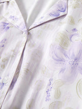 Kafiloe Purple Floral Short Sleeve Pajama Set