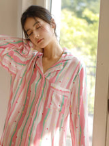 Kafiloe Colorful Striped Long Sleeve Pajama Set