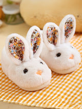 Kids Cute Rabbit Plush Cotton Slippers