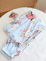 Cute Cartoon Fruit Print Cotton Pajama Pants