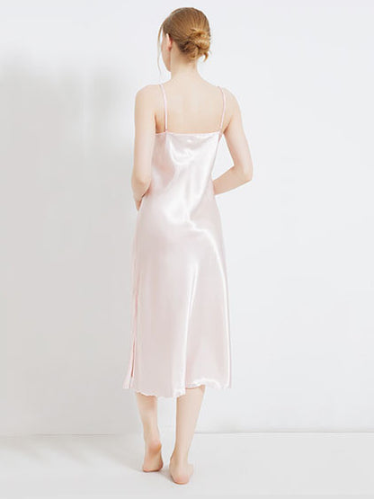 Satin Basic Camisole Midi Nightgown