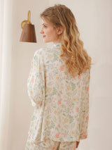 Kafiloe Floral Cotton Long Sleeve Pajamas Set