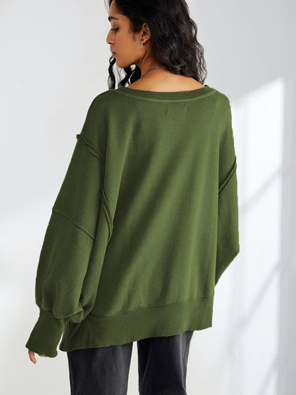 Loose Crew Neck Knit Top