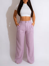 Straight Leg Solid Color Long Pants