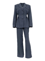 Lapel High Waist Blazer & Long Pant Set