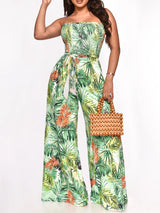 Strapless High Waist Printed Jumpsuit