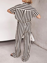 Stripe Polo Shirt & Long Pant Set